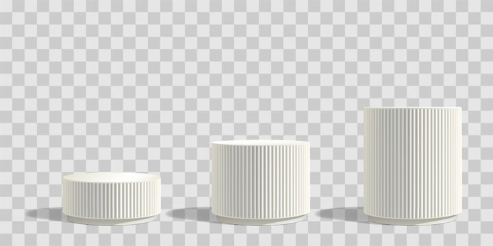 Sculpture poduim bg, marble pillar 3d isolated. Elegant column product sale, Cosmetic white stand. Luxury abstract platform, classic skincare pedestal. Empty display, clear cylinder base. Spa block