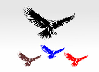 vector illustration of a flying eagle