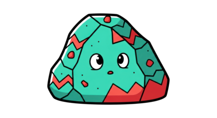 Cartoon Rock Character with Big Eyes