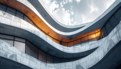 Curve pattern Modern building Architecture details Abstract background 