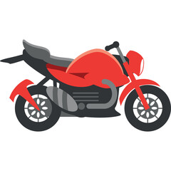 Obraz premium Red Motorcycle With Gray Accents And Chrome Details On A Transparent Background