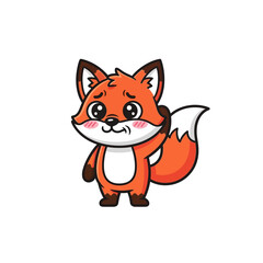 Obraz premium Cute Cartoon Fox Character with Big Eyes