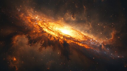 Fototapeta premium Space Nebula Spiral Galaxy; cosmic dust clouds; vast expanse; interstellar medium; astronomical photo; educational use