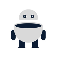 AI robot character illustration featuring modern technology, metallic details, digital elements, and cartoon styling, ideal for tech branding, apps, gaming, marketing, and innovation.