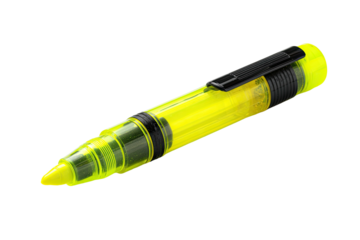 Fluorescent yellow pen with black clip