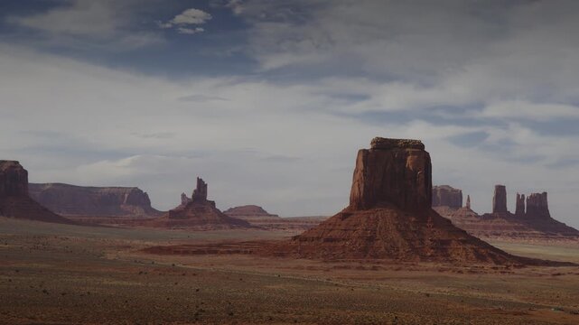 Timelapse of clouds passing over Monument Valley, AZ