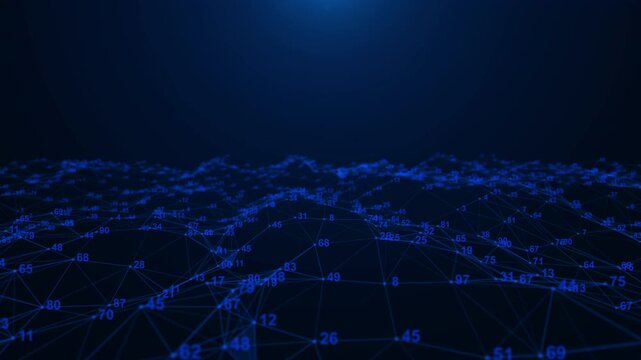 Abstract dark blue technology digital business plexus background - Powered by Adobe
