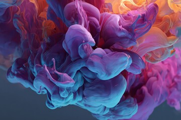 Fototapeta premium Abstract Swirls Of Vivid Colors Against A Dark Background Displaying Fluid Forms With Dramatic Lighting