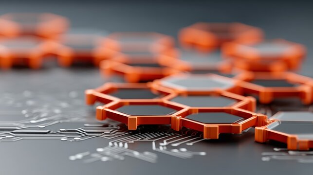 Minimal Soft-Lit Circuitry Panel with Floating Geometric Digital Connections