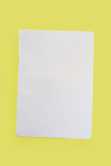 Top view of blank paper. Copy space