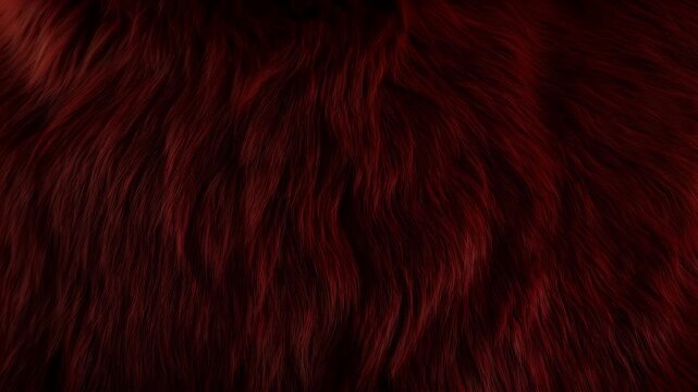 Deep red fur texture fills the frame. Soft, plush appearance with subtle shadows and directional fur patterns