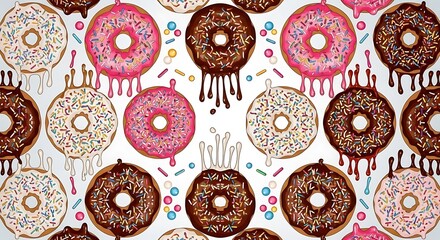 Delicious Donuts Pattern - A Sweet Treat for the Eyes.