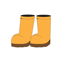 Rain boots cartoon icon illustration
