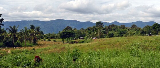 landscape of countryside and mountain 