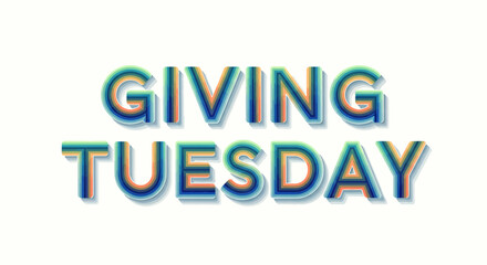 Giving Tuesday Concentric Ring Typography Vector
