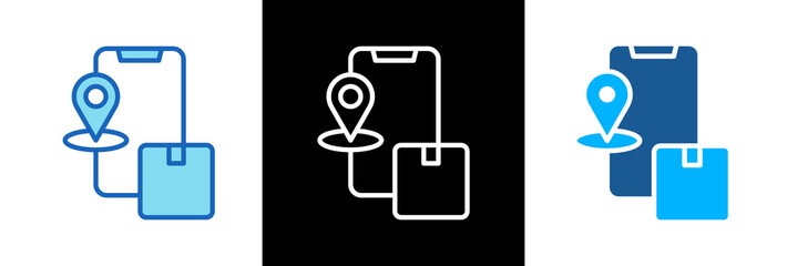 Parcel Tracking lineblue icon