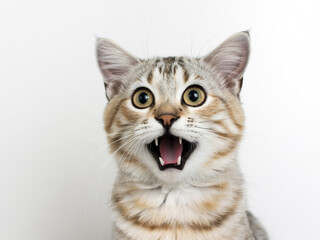 Obraz premium 驚いた猫 A surprised cat Generative AI