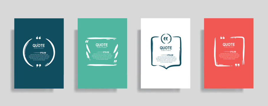 Stylish quote box templates for creative design projects and social media content, offering versatile layouts for messages and branding elements