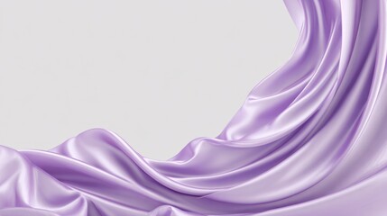 Silky lilac fabric gracefully drapes against a soft gray backdrop