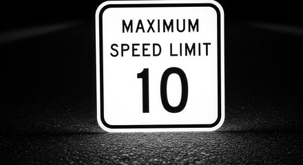 A Black And White Image Of The Traffic Limitation Sign Shows The Speed Limit
