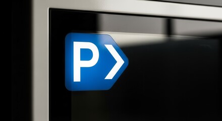 A Modern Parking Symbol Illuminated On A Smooth Surface With A Sleek Aesthetic