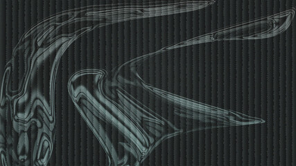 Dynamic abstract metallic liquid waves against striped texture