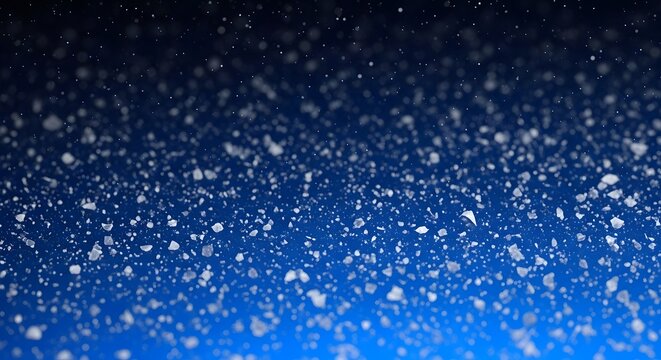 Snowflakes falling gently against a gradient blue background in winter season - Powered by Adobe