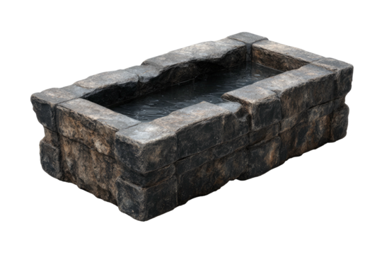 Stone trough filled with water