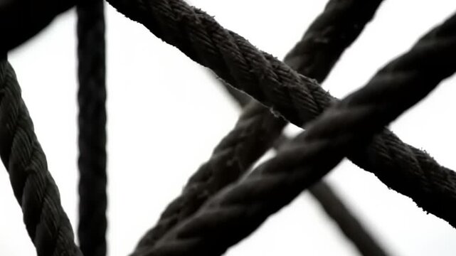 Rope against bright white background.