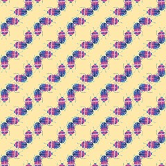 seamless pattern with blue bugs