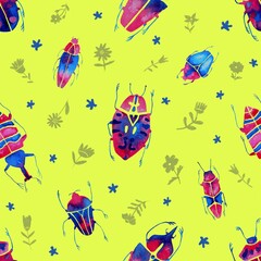 seamless pattern with bugs