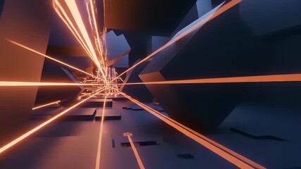 Futuristic cityscape at dusk featuring blue lit geometric architecture, glowing computer screens, and neon lit buildings, capturing the concept of technological innovation, global connectivity. - Powered by Adobe