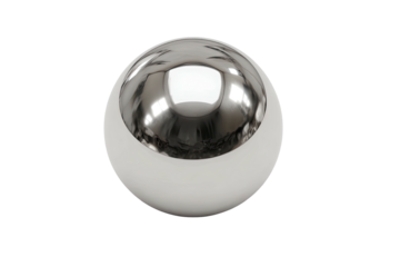 Polished chrome sphere reflects surrounding environment