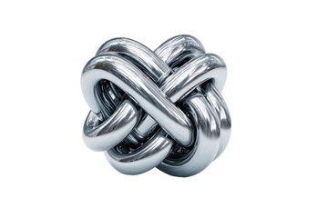 Shiny metal tubes twisted to form knot