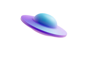 Gradient UFO icon with blue dome, purple disc on black