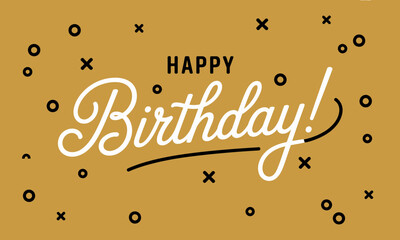 This joyful birthday greeting in a fun, bright design captures the essence of celebration, featuring the words 'Happy Birthday!' in a playful, artistic format.