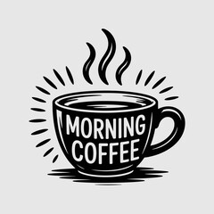 A cozy and inviting illustration of a steaming coffee cup, perfect for morning routines, capturing the warmth and comfort associated with a fresh start to the day.