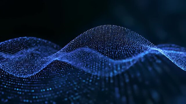 Swirling blue wave of light on dark background conveys dynamic energy, perfect for conceptual designs related to innovation, technological advancement, or limitless possibilities in futuristic.