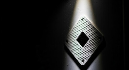 Abstract High Contrast Image Of A Computer Processor With A Unique Illuminated Design