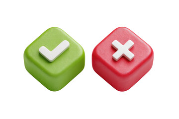 Green check and red cross icons