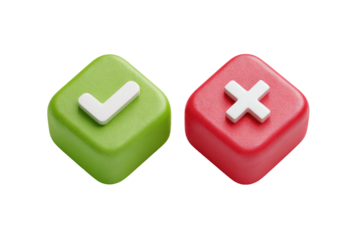 Green check and red cross icons
