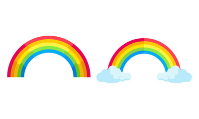 Bright Rainbow With Soft Clouds For Kids Posters And Cheerful Visual Themes