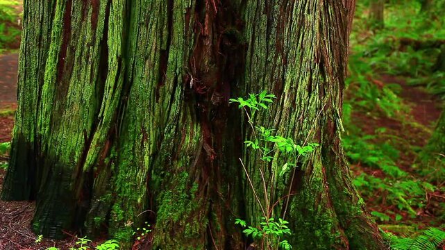  video of an old growth Western red cedar tree in Olympic National Park Washington State