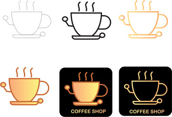 Coffee Shop Minimalist Icon Set Vector Illustrations for Menu, Cafe, and Beverage Designs