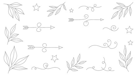 Elegant Hand-Drawn Floral Decor Elements