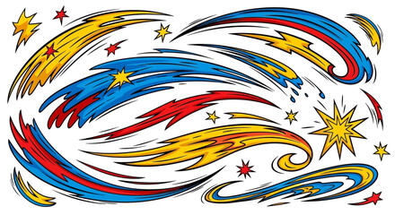 Vibrant comic book motion graphic elements