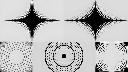 Seamless black and white geometric circle pattern vector illustration art background
