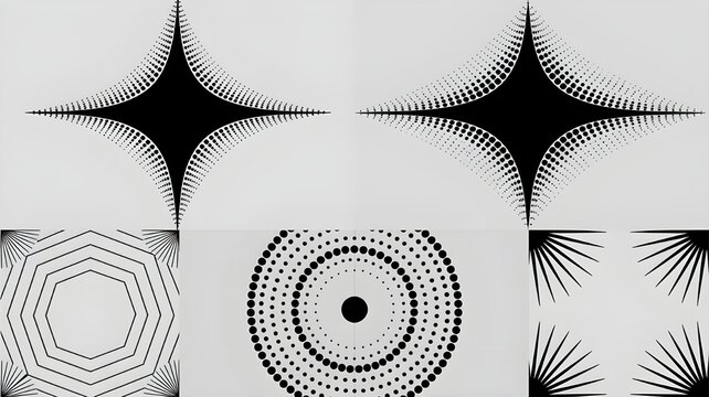 Seamless black and white geometric circle pattern vector illustration art background