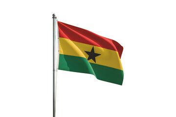Ghanaian flag proudly waving on flagpole symbolizing national pride and independence, perfect for global campaigns