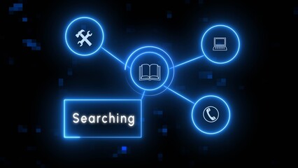 Digital technology network connection icon illustration. Global communication network concept.